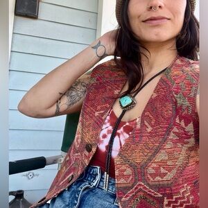 Norm Thompson Multicolor Tapestry Vest